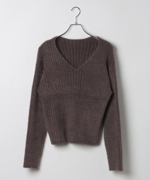 しぃ♡ページ WEB限定アイテム/クラウドシャギーVニット（ニット/セーター