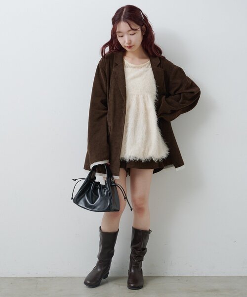 セットアップ対応】コーデュロイオーバージャケット（テーラード