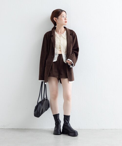 セットアップ対応】コーデュロイオーバージャケット（テーラード