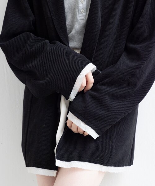 セットアップ対応】コーデュロイオーバージャケット（テーラード