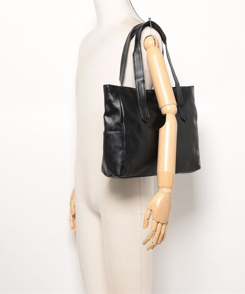 Sakka（サッカ）の「【ファスナー仕様】 PUレザートートバッグ（トートバッグ・レディース・ブラック/ブラウン/グリーン/グレー・FREE）」の13枚目の写真