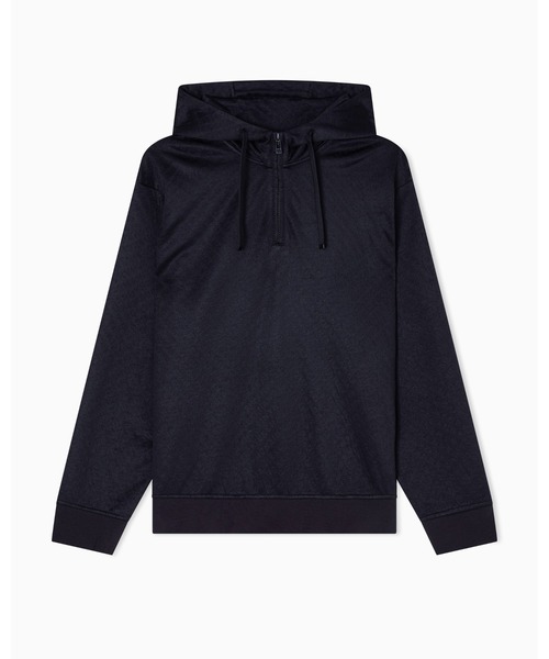 ARMANI EXCHANGE(アルマーニエクスチェンジ)の「【A|X アルマーニ エクスチェンジ】オールオーバージャカードロゴ ハーフジップ フーデッドスウェットシャツ(スウェット・メンズ・ブラック/グレイッシュベージュ・LARGE/X-LARGE/X-SMALL/SMALL/MEDIUM)」の6枚目の写真