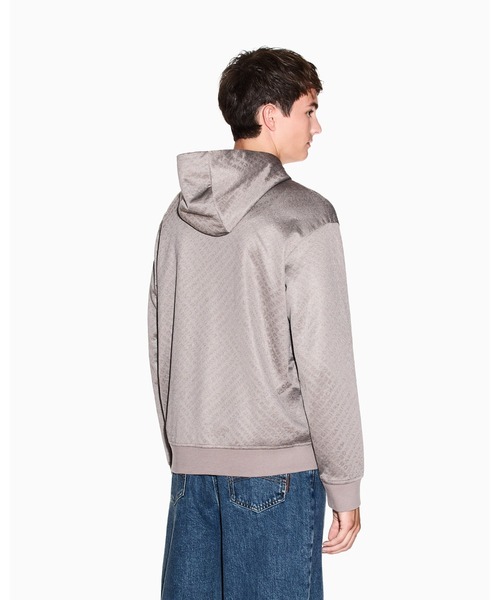 ARMANI EXCHANGE(アルマーニエクスチェンジ)の「【A|X アルマーニ エクスチェンジ】オールオーバージャカードロゴ ハーフジップ フーデッドスウェットシャツ(スウェット・メンズ・ブラック/グレイッシュベージュ・LARGE/X-LARGE/X-SMALL/SMALL/MEDIUM)」の8枚目の写真