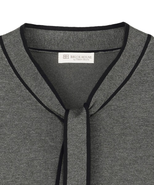 TOKYO SHIRTS（トウキョウシャツ）の「ニット 配色ボウタイ プルオーバー（ニット/セーター・レディース・チャコール/ブラック/ネイビー・L/LL/M）」の15枚目の写真