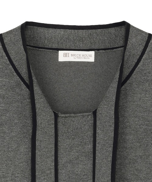 TOKYO SHIRTS（トウキョウシャツ）の「ニット 配色ボウタイ プルオーバー（ニット/セーター・レディース・チャコール/ブラック/ネイビー・L/LL/M）」の16枚目の写真