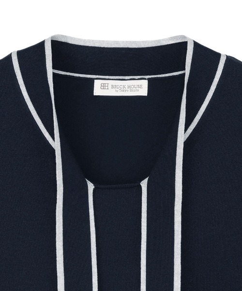 TOKYO SHIRTS（トウキョウシャツ）の「ニット 配色ボウタイ プルオーバー（ニット/セーター・レディース・チャコール/ブラック/ネイビー・L/LL/M）」の7枚目の写真