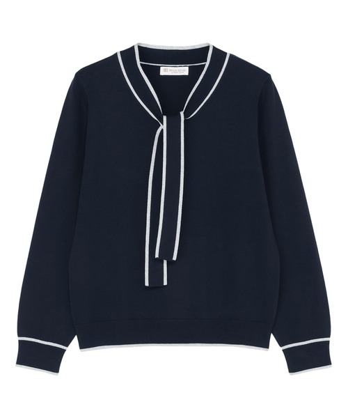 TOKYO SHIRTS（トウキョウシャツ）の「ニット 配色ボウタイ プルオーバー（ニット/セーター・レディース・チャコール/ブラック/ネイビー・L/LL/M）」の22枚目の写真