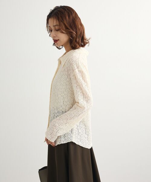 Green Parks(グリーンパークス)の「カットレースシャツプルオーバー(シャツ/ブラウス・レディース・アイボリー/ブラック/ブラウン・FREE)」の11枚目の写真