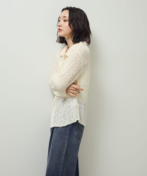 Green Parks(グリーンパークス)の「カットレースシャツプルオーバー(シャツ/ブラウス・レディース・アイボリー/ブラック/ブラウン・FREE)」の14枚目の写真