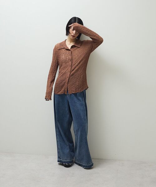 Green Parks(グリーンパークス)の「カットレースシャツプルオーバー(シャツ/ブラウス・レディース・アイボリー/ブラック/ブラウン・FREE)」の16枚目の写真