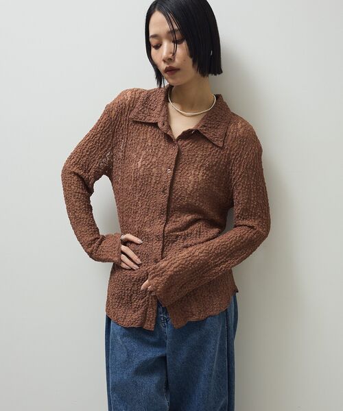 Green Parks(グリーンパークス)の「カットレースシャツプルオーバー(シャツ/ブラウス・レディース・アイボリー/ブラック/ブラウン・FREE)」の21枚目の写真