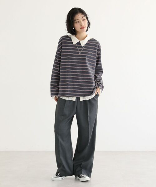 Green Parks(グリーンパークス)の「カットレースシャツプルオーバー(シャツ/ブラウス・レディース・アイボリー/ブラック/ブラウン・FREE)」の9枚目の写真