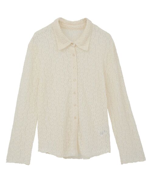 Green Parks(グリーンパークス)の「カットレースシャツプルオーバー(シャツ/ブラウス・レディース・アイボリー/ブラック/ブラウン・FREE)」の4枚目の写真