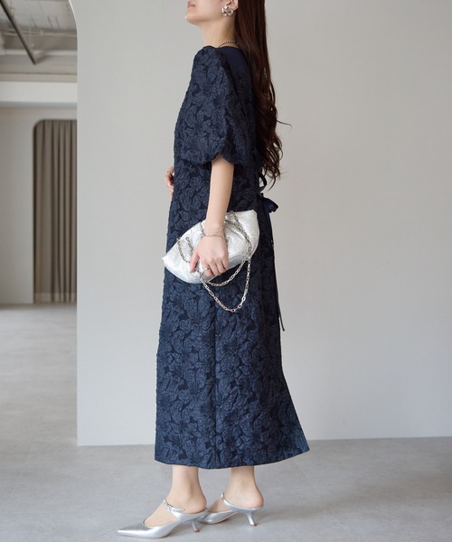 PREFERIR(プレフェリール)の「結婚式 パーティー ボタニカル Aラインドレス (S,M,L,XL)(ドレス・レディース・ネイビー/ブラック・SMALL/MEDIUM/LARGE/X-LARGE)」の12枚目の写真