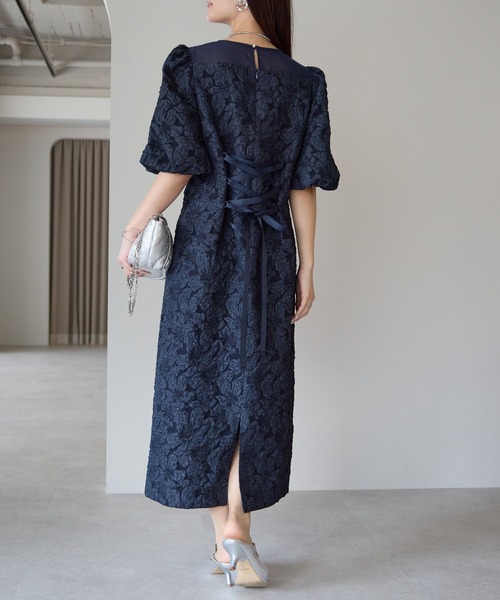 セール】ふくれジャガード Aライン 結婚式 オケージョン パーティー