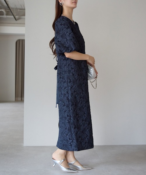 PREFERIR(プレフェリール)の「結婚式 パーティー ボタニカル Aラインドレス (S,M,L,XL)(ドレス・レディース・ネイビー/ブラック・SMALL/MEDIUM/LARGE/X-LARGE)」の14枚目の写真