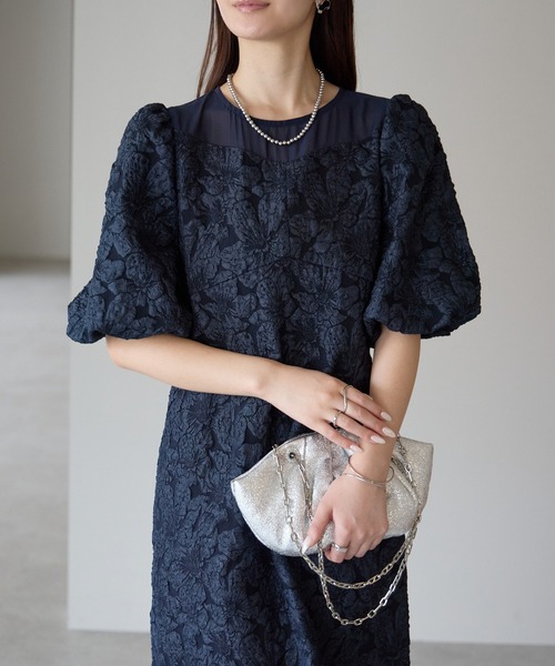PREFERIR(プレフェリール)の「結婚式 パーティー ボタニカル Aラインドレス (S,M,L,XL)(ドレス・レディース・ネイビー/ブラック・SMALL/MEDIUM/LARGE/X-LARGE)」の15枚目の写真