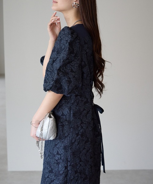 セール】ふくれジャガード Aライン 結婚式 オケージョン パーティー