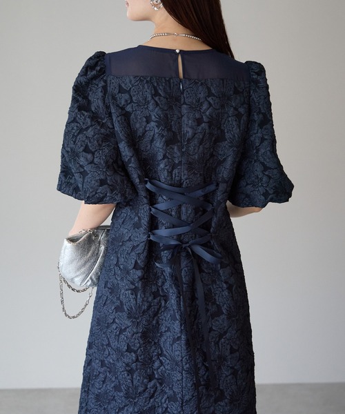 セール】ふくれジャガード Aライン 結婚式 オケージョン パーティー