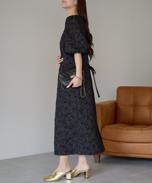 セール】ふくれジャガード Aライン 結婚式 オケージョン パーティー