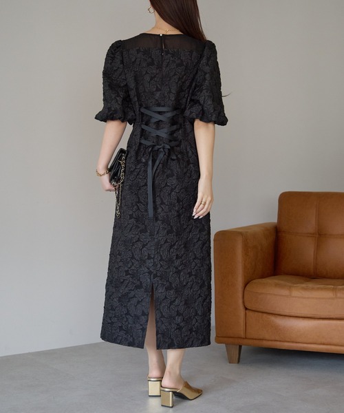 PREFERIR(プレフェリール)の「結婚式 パーティー ボタニカル Aラインドレス (S,M,L,XL)(ドレス・レディース・ネイビー/ブラック・SMALL/MEDIUM/LARGE/X-LARGE)」の21枚目の写真