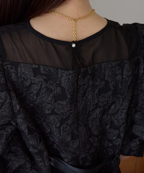 PREFERIR(プレフェリール)の「結婚式 パーティー ボタニカル Aラインドレス (S,M,L,XL)(ドレス・レディース・ネイビー/ブラック・SMALL/MEDIUM/LARGE/X-LARGE)」の6枚目の写真