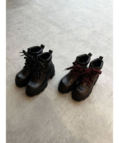EMODA（エモダ）の「レースアップタンクソールブーツ（ブーツ・レディース・ブラック/ブラウン・SMALL/MEDIUM/LARGE）」の14枚目の写真