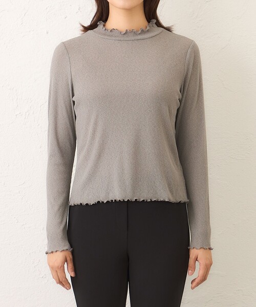 TO BE CHIC(トゥー ビー シック)の「シアーラメ カットソー(Tシャツ/カットソー・レディース・ブラック/オフホワイト/ベージュ系その他4・40/42)」の7枚目の写真
