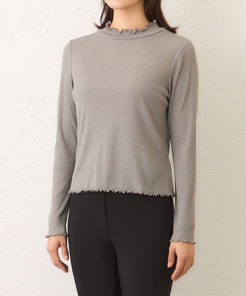 TO BE CHIC(トゥー ビー シック)の「シアーラメ カットソー(Tシャツ/カットソー・レディース・ブラック/オフホワイト/ベージュ系その他4・40/42)」の8枚目の写真