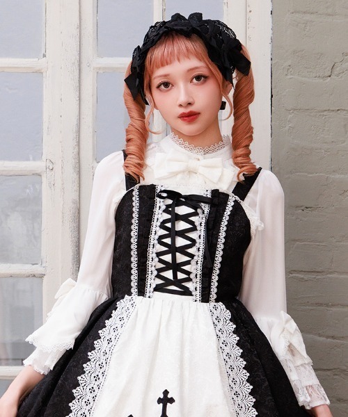 Chalmiere(シャルミエール)の「姫袖7分丈ブラウス(シャツ/ブラウス・レディース・ワイン/ブラック/ホワイト・MEDIUM)」の1枚目の写真