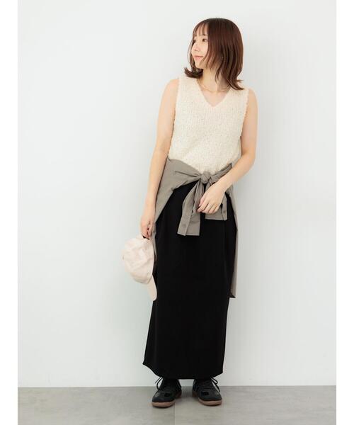 Te chichi TERRASSE（テチチテラス）の「リボンヤーンニットベスト（ニット/セーター・レディース・ブラック/グレー/オフホワイト/ピンク・F）」の5枚目の写真