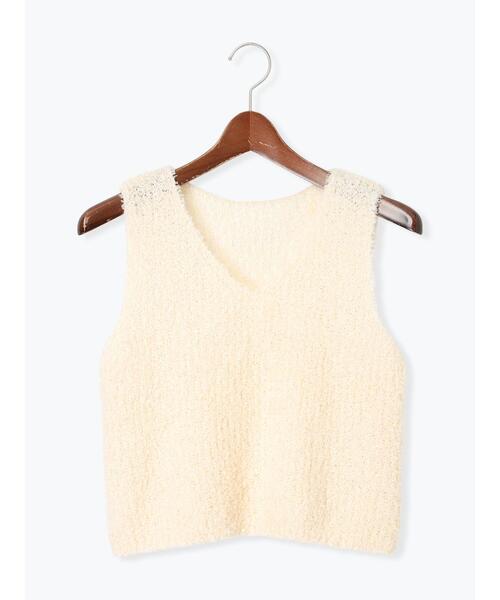 Te chichi TERRASSE（テチチテラス）の「リボンヤーンニットベスト（ニット/セーター・レディース・ブラック/グレー/オフホワイト/ピンク・F）」の11枚目の写真