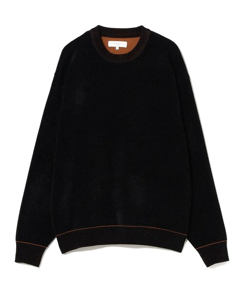 B:MING by BEAMS（ビーミングバイビームス）の「9ゲージ モール ダブルフェイス ニット（ユニセックス）（ニット/セーター・メンズ・アイボリー/ブラック/オレンジ・X-LARGE/LARGE/MEDIUM/SMALL）」の7枚目の写真