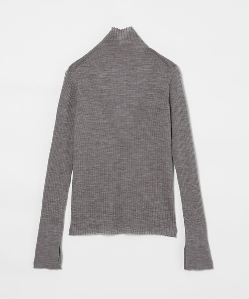 conte（コンテ）の「＜conte＞シアー リブ タートルネックニット（ニット/セーター・レディース・ベージュ/ネイビー/ライム/グレー系・FREE）」の6枚目の写真