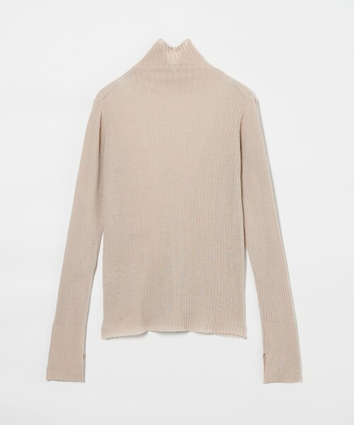 conte（コンテ）の「＜conte＞シアー リブ タートルネックニット（ニット/セーター・レディース・ベージュ/ネイビー/ライム/グレー系・FREE）」の12枚目の写真