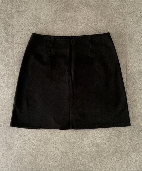 Mejoul（メジュール）の「【2025秋冬新作】【インパン付き】サイドボタンサイドボタン スリットメルトンミニスカート（スカート・レディース・ブラウン/ブラック・L/M）」の10枚目の写真