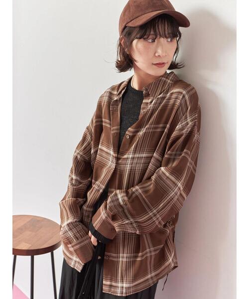 LOWCLASSIC ブラウン チェックシャツ LOWCLASSIC ブラウン チェックシャツ 楽天市場】メンズシャツ 長袖