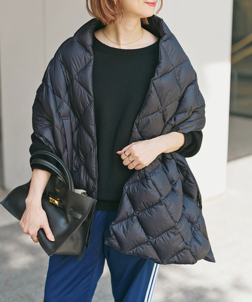 Spick & Span(スピックアンドスパン)の「《一部店舗+WEB限定》TAION / タイオン CITY REVERSIBLE DOWN STOLE(ストール/ショール・レディース・ブラック・FREE)」の1枚目の写真