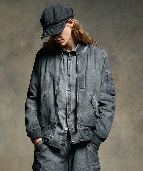 wjk（ダヴルジェイケイ）の「mko13197- jersey engineer cap ワークキャップ(8987 mj51h)（キャップ・メンズ・ブラック系その他/チャコール・FREE）」の4枚目の写真