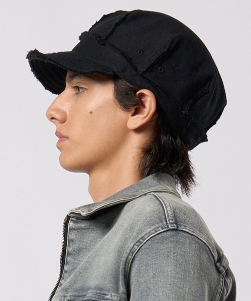 wjk（ダヴルジェイケイ）の「mko13197- jersey engineer cap ワークキャップ(8987 mj51h)（キャップ・メンズ・ブラック系その他/チャコール・FREE）」の11枚目の写真