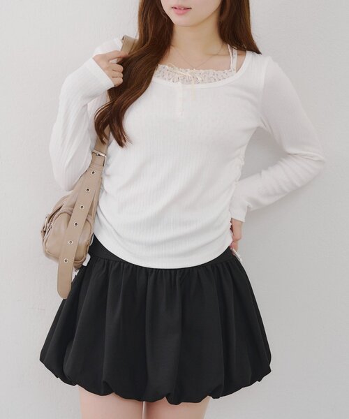 continuer de NICE CLAUP(コンティニューデナイスクラップ)の「ドッキングドロストロンT(Tシャツ/カットソー・レディース・オフホワイト/ブルー/ブラック・FREE)」の4枚目の写真