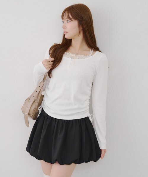 continuer de NICE CLAUP(コンティニューデナイスクラップ)の「ドッキングドロストロンT(Tシャツ/カットソー・レディース・オフホワイト/ブルー/ブラック・FREE)」の5枚目の写真