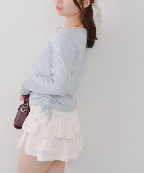 continuer de NICE CLAUP(コンティニューデナイスクラップ)の「ドッキングドロストロンT(Tシャツ/カットソー・レディース・オフホワイト/ブルー/ブラック・FREE)」の17枚目の写真