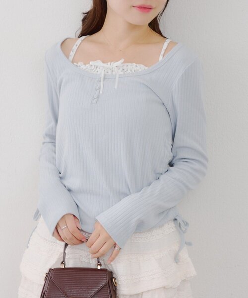 continuer de NICE CLAUP(コンティニューデナイスクラップ)の「ドッキングドロストロンT(Tシャツ/カットソー・レディース・オフホワイト/ブルー/ブラック・FREE)」の19枚目の写真