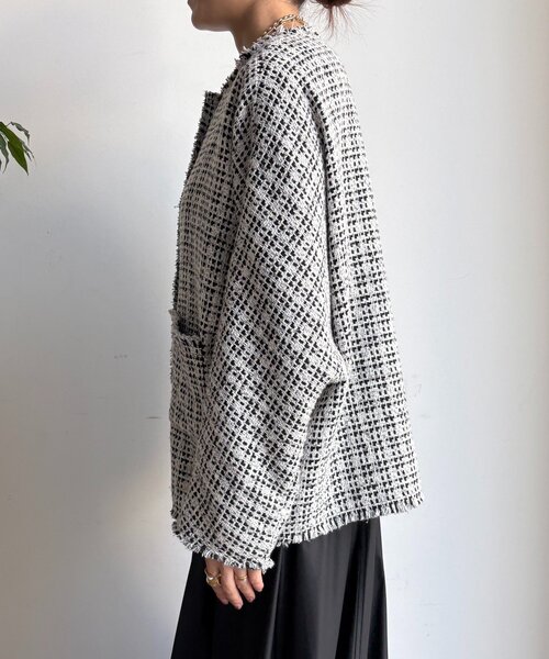 ツイードジャケット（その他アウター）｜DouDou（ドゥドゥ）の