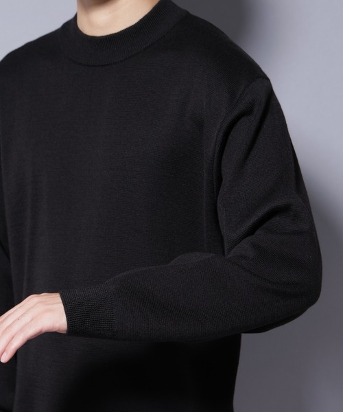セール】タスマニアウールミックス ミラノリブリラックスモックネック