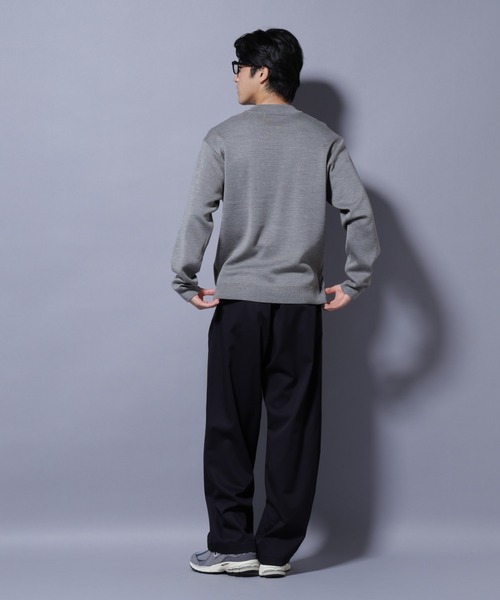 NANO universe（ナノユニバース）の「タスマニアウールミックス ミラノリブリラックスモックネックニット（ニット/セーター・メンズ・レッド/ブラック/トップグレー/ダークブルー・M/S/L）」の11枚目の写真