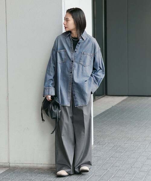 JOURNAL STANDARD（ジャーナルスタンダード）の「《追加2》ライトオンスデニムシャツ（シャツ/ブラウス・レディース・ブラック系その他/ブルー系その他/キャメル・FREE）」の10枚目の写真