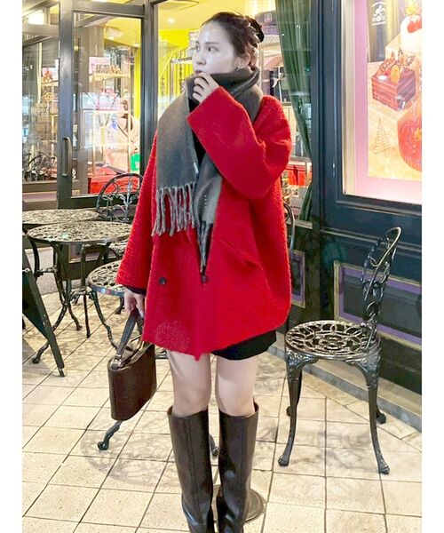 LAGUNAMOON（ラグナムーン）の「リバーシブルストール（ストール/ショール・レディース・ピンク/ブラウン/イエロー・FREE）」の21枚目の写真