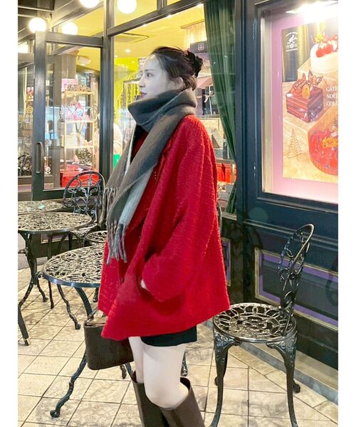 LAGUNAMOON（ラグナムーン）の「リバーシブルストール（ストール/ショール・レディース・ピンク/ブラウン/イエロー・FREE）」の22枚目の写真